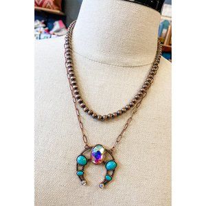 NWT Copper Navajo Squash Blossom Necklace